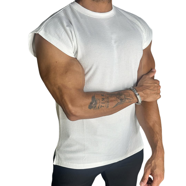Men's Retro Casual Solid Sleeveless Tank Top | Breathable Cotton | Crew Neck | S-3XL Sizes | Summer Gym & Casual Wear