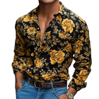Men's Floral Lapel Long Sleeve Shirt | Retro Casual Printed | Vintage Beachwear | Modern Aesthetic | Breathable Fabric | S-3XL Sizes | Perfect for Relaxed Gatherings
