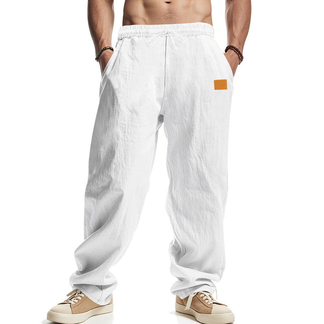 Men's Elastic Waist Pants | Cotton Linen Blend | Comfortable Casual Trousers | Lightweight Breathable Fabric | Stylish Relaxed Fit | Everyday Wear | Versatile Wardrobe Essential | High-Quality Stitching for Durability