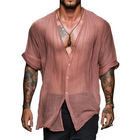 Men's Vintage Style Linen Shirt | Casual V-Neck | Long Sleeve | Lightweight & Breathable | Relaxed Fit | Versatile Wardrobe Essential | Ideal for Casual & Beach Outings | Multiple Sizes & Colors Available