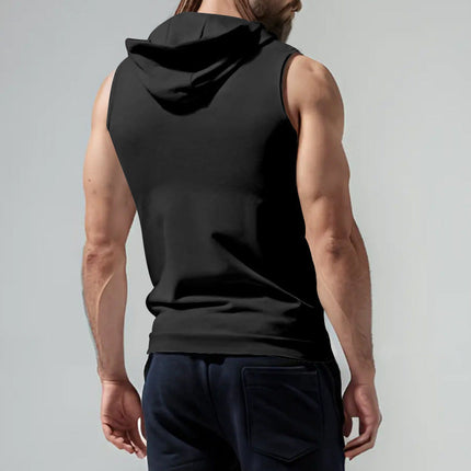 Men's Sleeveless Hoodie | Casual Solid Color | Breathable Fabric | Relaxed Fit | High-Quality Material | Versatile Layering | Stylish & Comfortable | Perfect for Warm Weather & Layering