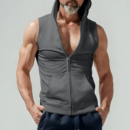 Men's Sleeveless Hoodie | Casual Solid Color | Breathable Fabric | Relaxed Fit | High-Quality Material | Versatile Layering | Stylish & Comfortable | Perfect for Warm Weather & Layering