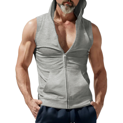 Men's Sleeveless Hoodie | Casual Solid Color | Breathable Fabric | Relaxed Fit | High-Quality Material | Versatile Layering | Stylish & Comfortable | Perfect for Warm Weather & Layering