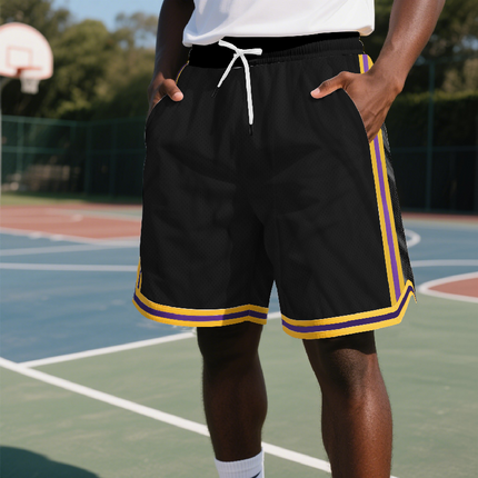Men's Athletic Shorts | Contrast Color Design | Elastic Waistband | Breathable Fabric | Durable Construction | Ideal for Sports & Casual Wear | Enhance Performance & Style | Versatile Pairing Options
