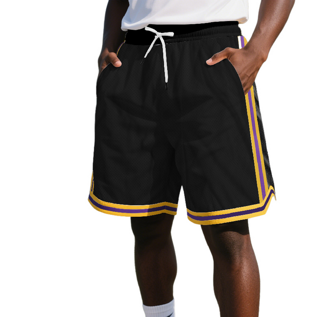 Men's Athletic Shorts | Contrast Color Design | Elastic Waistband | Breathable Fabric | Durable Construction | Ideal for Sports & Casual Wear | Enhance Performance & Style | Versatile Pairing Options
