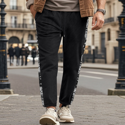 Men's Corduroy Casual Pants | Contrast Design | Premium Quality Fabric | Modern Fit | Versatile Style | Trendy Wardrobe Essential