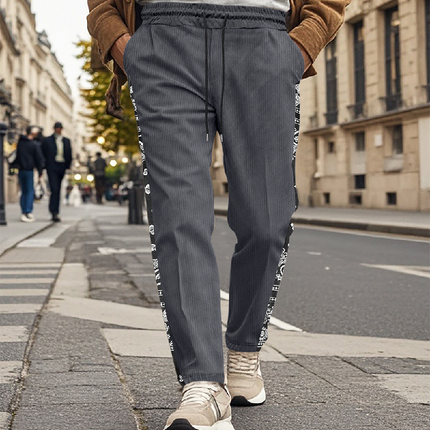 Men's Corduroy Casual Pants | Contrast Design | Premium Quality Fabric | Modern Fit | Versatile Style | Trendy Wardrobe Essential