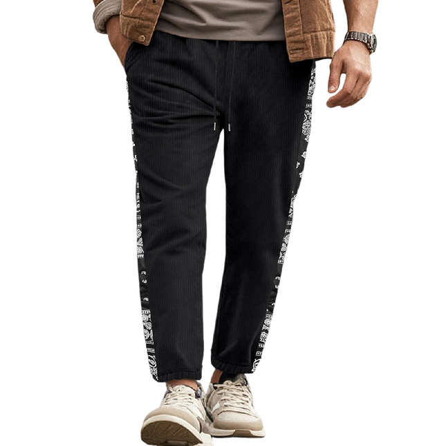 Men's Corduroy Casual Pants | Contrast Design | Premium Quality Fabric | Modern Fit | Versatile Style | Trendy Wardrobe Essential