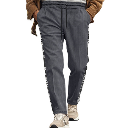 Men's Corduroy Casual Pants | Contrast Design | Premium Quality Fabric | Modern Fit | Versatile Style | Trendy Wardrobe Essential