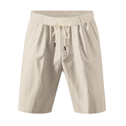 Men's Solid Color Casual Shorts | Breathable Fabric | Tailored Modern Fit | Knee-Length | Versatile Design | Side & Back Pockets | Light Green