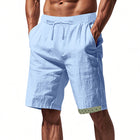 Men's Elastic Waist Casual Shorts | Cotton Linen Blend | Breathable Lightweight | Adjustable Fit | Relaxed Silhouette | Multiple Pockets | Summer Fashion Essentials | Men's Clothing
