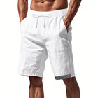Men's Elastic Waist Casual Shorts | Cotton Linen Blend | Breathable Lightweight | Adjustable Fit | Relaxed Silhouette | Multiple Pockets | Summer Fashion Essentials | Men's Clothing