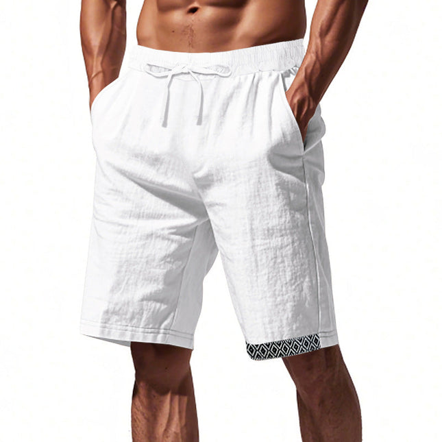 Men's Elastic Waist Casual Shorts | Cotton Linen Blend | Breathable Lightweight | Adjustable Fit | Relaxed Silhouette | Multiple Pockets | Summer Fashion Essentials | Men's Clothing