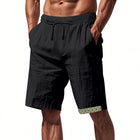Men's Elastic Waist Casual Shorts | Cotton Linen Blend | Breathable Lightweight | Adjustable Fit | Relaxed Silhouette | Multiple Pockets | Summer Fashion Essentials | Men's Clothing