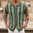 Men's Short Sleeve Knitted Polo Shirt | Classic Collar | Tailored Fit | Breathable Fabric | Versatile Colors | Machine Washable | Casual & Semi-Formal Wear
