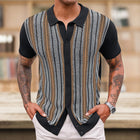 Men's Short Sleeve Knitted Polo Shirt | Classic Collar | Tailored Fit | Breathable Fabric | Versatile Colors | Machine Washable | Casual & Semi-Formal Wear