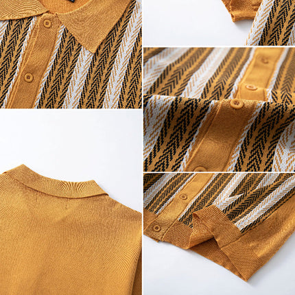Men's Short Sleeve Knitted Polo Shirt | Classic Collar | Tailored Fit | Breathable Fabric | Versatile Colors | Machine Washable | Casual & Semi-Formal Wear