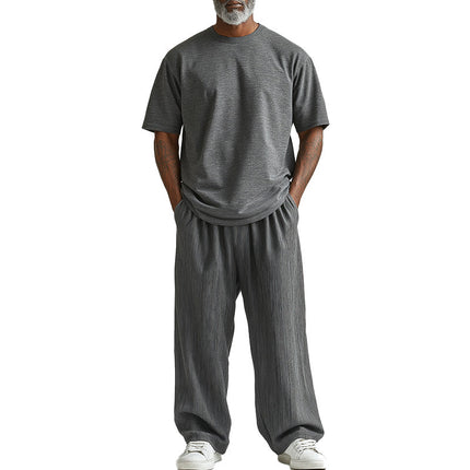 Men's Summer Modal T-shirt Set | Short Sleeve Top | Blended Trousers | Casual & Comfortable | Breathable Fabric | Modern Style | Summer Outfit | Ideal for Casual & Semi-Formal Events