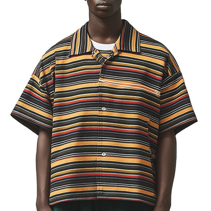 Men's Summer Shirt | Striped Print | Loose Fit | Short Sleeve | Lightweight & Breathable | Comfortable Casual Top | Trendy Fashion | Perfect for Summer Outings | Stylish & Chic Design