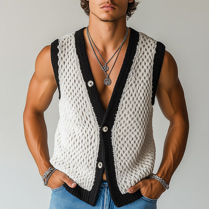 Men's Elegant Woven Vest | Summer Fashion | Lightweight & Comfortable | Versatile Style | Perfect for Formal and Casual Occasions | Quality Craftsmanship | Minimalist Design