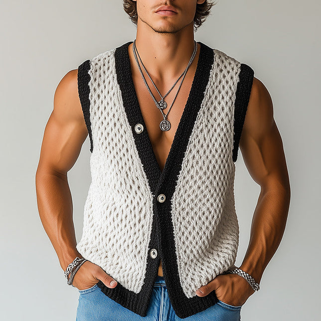 Men's Elegant Woven Vest | Summer Fashion | Lightweight & Comfortable | Versatile Style | Perfect for Formal and Casual Occasions | Quality Craftsmanship | Minimalist Design