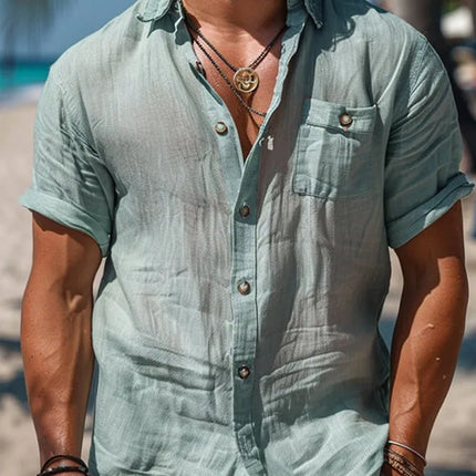 Men's Summer Shirt | Lightweight | Breathable | Skin-Friendly Fabric | Short Sleeve | Casual Wear | Multiple Colors | S-3XL Sizes | Warm Weather Essentials