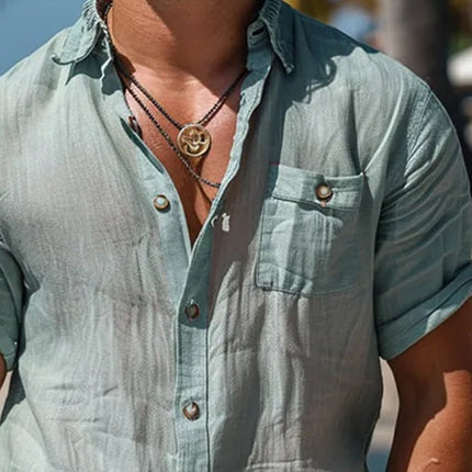 Men's Summer Shirt | Lightweight | Breathable | Skin-Friendly Fabric | Short Sleeve | Casual Wear | Multiple Colors | S-3XL Sizes | Warm Weather Essentials