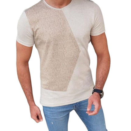 Men's T-Shirt | Soft Cotton | Color Block | Round Neck | Slim Fit | Short Sleeve | Casual | Breathable | Comfortable | Machine Washable | Durable | Fashionable | Multiple Sizes Available