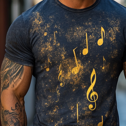 Men's Retro Style Casual T-Shirt | Explosion Note Print | Round Neck | Short Sleeve | Comfortable Cotton Blend | Fashionable Graphic Tee | Versatile Spring Summer Top | Sizes S-3XL | Ideal For Everyday Wear