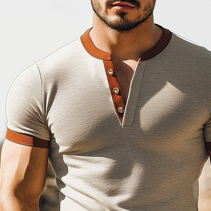 Men's V-Neck Summer Slim Fit Business T-Shirt | Short Sleeve | Breathable Cotton Blend | Stylish Modern Design | Comfortable Casual & Office Wear