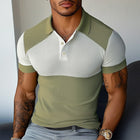 Men's Polo Shirt | Summer Business Polo | Colorblock Design | Knitted Fabric | Short Sleeves | Classic Collar | Breathable | Versatile | Sizes S-3XL | Men's Fashion | Casual & Professional Wear