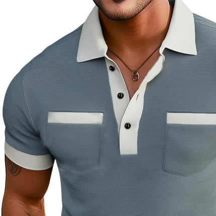 Men's Polo Shirt | Summer Business Slim Fit | Lightweight Breathable Fabric | Short Sleeve | Classic Collar | Office Casual Wear | Sizes S-3XL | Comfortable Stylish Design