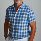 Men's Summer Fashion Retro Plaid Shirt | Cotton Linen Blend | Breathable Lightweight Casual Top | Classic Versatile Design | Ideal for Warm Weather | Timeless Style | Comfortable Relaxed Fit