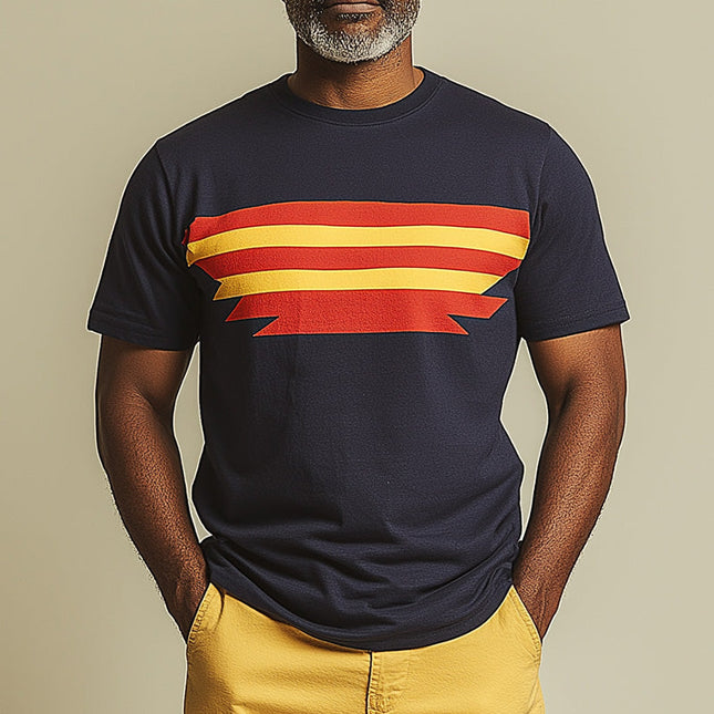 Men's Cotton Linen T-Shirt | Summer Fashion | High Quality | Lightweight Breathable | Relaxed Fit | Artistic Print | Comfortable Casual Wear