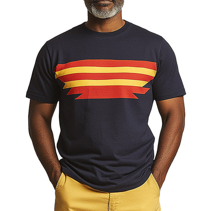 Men's Cotton Linen T-Shirt | Summer Fashion | High Quality | Lightweight Breathable | Relaxed Fit | Artistic Print | Comfortable Casual Wear