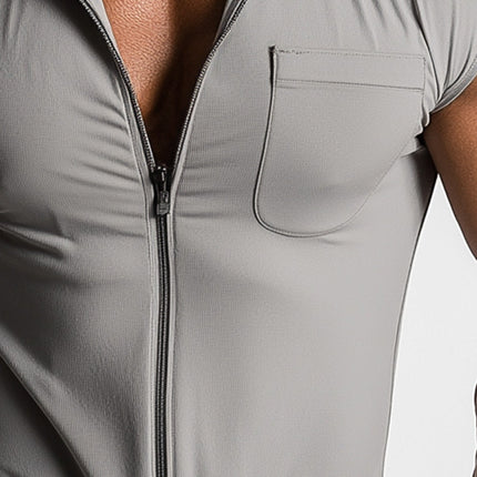 Men's Summer Jumpsuit | Slim Fit Cotton Linen | Breathable Lightweight | Casual Beach Party Attire | Versatile One-Piece Outfit