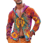 Men's Tie Dye Hoodie | Single Breasted | Casual Outerwear | Adjustable Hood | Comfortable Fit | Stylish Printed Design | Fashionable Sweatshirt | High-Quality Fabric | Versatile and Trendy Wear