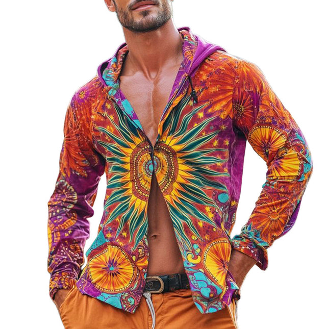 Men's Tie Dye Hoodie | Single Breasted | Casual Outerwear | Adjustable Hood | Comfortable Fit | Stylish Printed Design | Fashionable Sweatshirt | High-Quality Fabric | Versatile and Trendy Wear