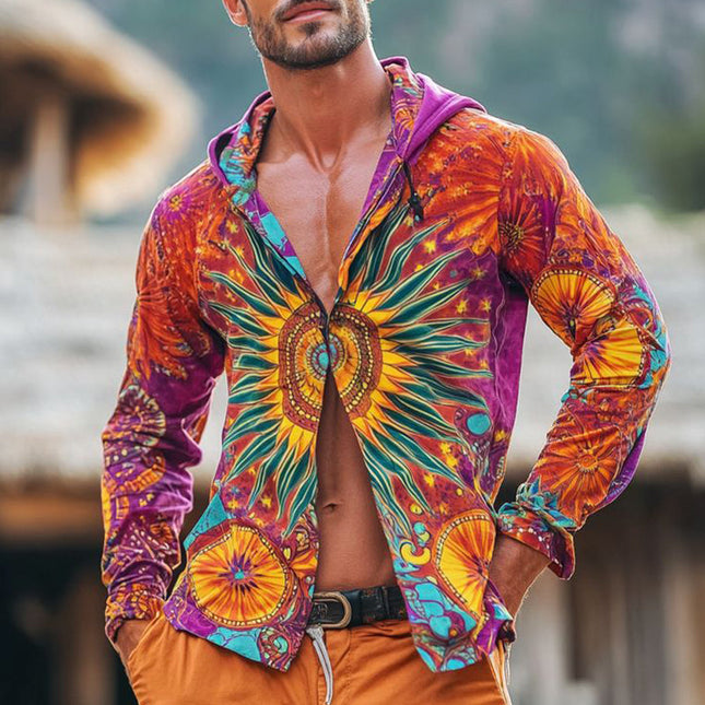 Men's Tie Dye Hoodie | Single Breasted | Casual Outerwear | Adjustable Hood | Comfortable Fit | Stylish Printed Design | Fashionable Sweatshirt | High-Quality Fabric | Versatile and Trendy Wear