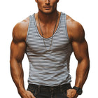 Men's Slim Fit Striped Tank Top | Crew Neck | Modern Aesthetic | Breathable | Trendy Style | Versatile Summer Wear | Casual & Comfortable | Fashionable Sleeveless Shirt | Bold Striped Print