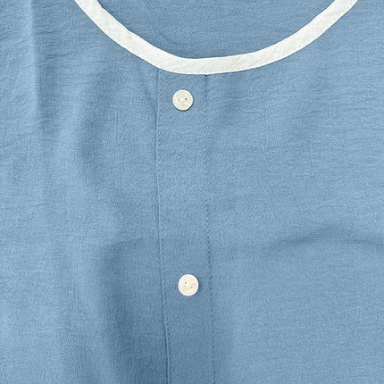 Men's Crew Neck Tank Top | Contrast Button Design | Premium Fabric | Comfortable & Breathable | Versatile Casual Wear