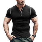 Men's T-Shirt | Textured Short Sleeve Henley Neck | Casual Comfortable Style | Premium Fabric | Buttoned Placket | Versatile Everyday Wear | Multiple Colors | Durable & Soft | Regular Fit
