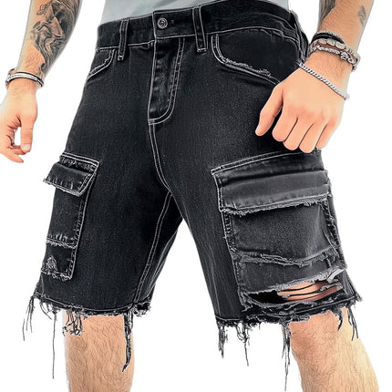 Men's Ripped Denim Shorts | Summer Fashion | Distressed Casual Style | Modern Fit | Durable Stretch Denim | Functional Pockets | Sizes S-3XL | Trendy Edgy Look