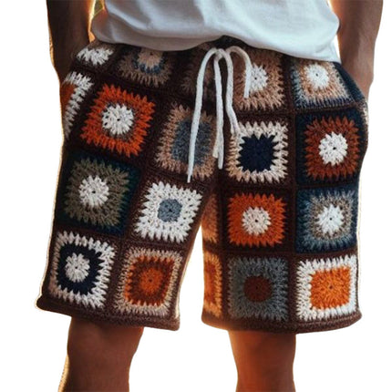 Men's Jacquard Knit Shorts | Summer Fashion | Elastic Waistband with Drawstring | Breathable Cotton Blend | Relaxed Fit | Sizes S-3XL | Side Pockets | Stylish Textured Patterns