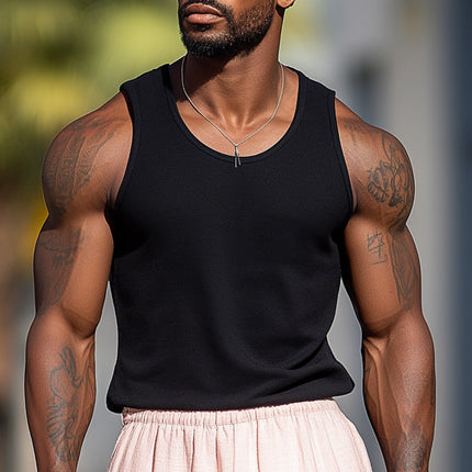 Men's Knitted Vest | Summer Fashion | Natural Comfort | Lightweight Breathable Sleeveless | Classic Style