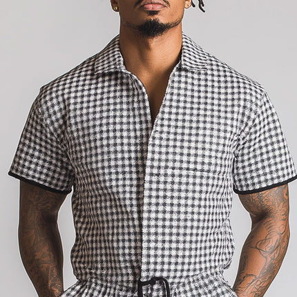 Men's Retro Plaid Jumpsuit | Summer Fashion | Lightweight Breathable Fabric | Adjustable Waistband | Multiple Pockets | Vintage Classic Style
