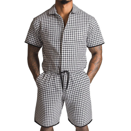Men's Retro Plaid Jumpsuit | Summer Fashion | Lightweight Breathable Fabric | Adjustable Waistband | Multiple Pockets | Vintage Classic Style
