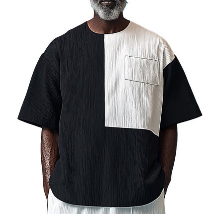 Men's Summer T-Shirt | Comfortable Breathable Contrast Color | Short-Sleeved Fashion Tee | Casual Style