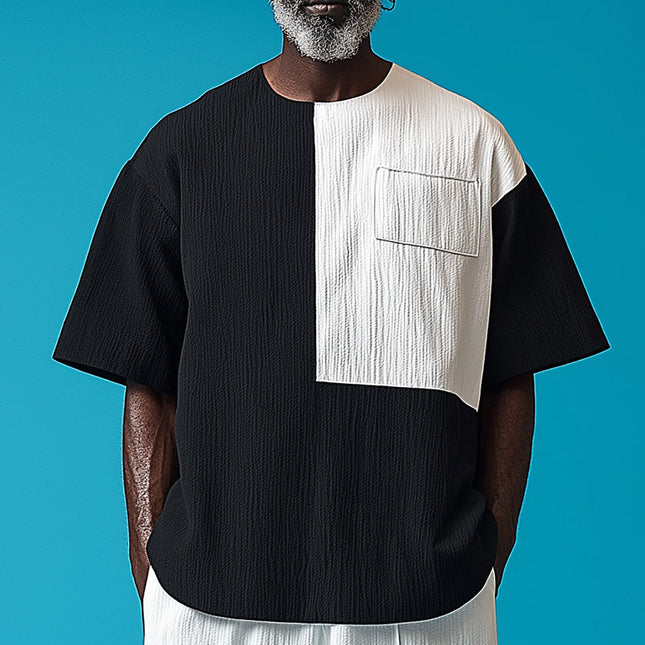 Men's Summer T-Shirt | Comfortable Breathable Contrast Color | Short-Sleeved Fashion Tee | Casual Style