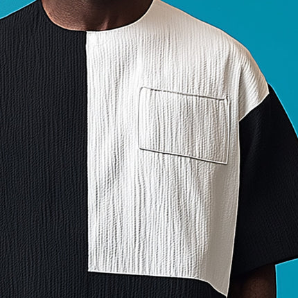 Men's Summer T-Shirt | Comfortable Breathable Contrast Color | Short-Sleeved Fashion Tee | Casual Style